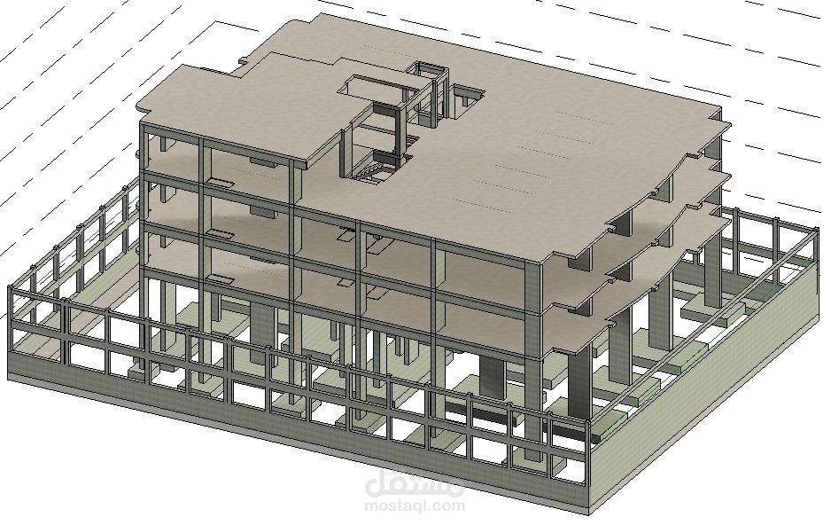 تصميم باستخدام الـ Revit عمارة سكنية