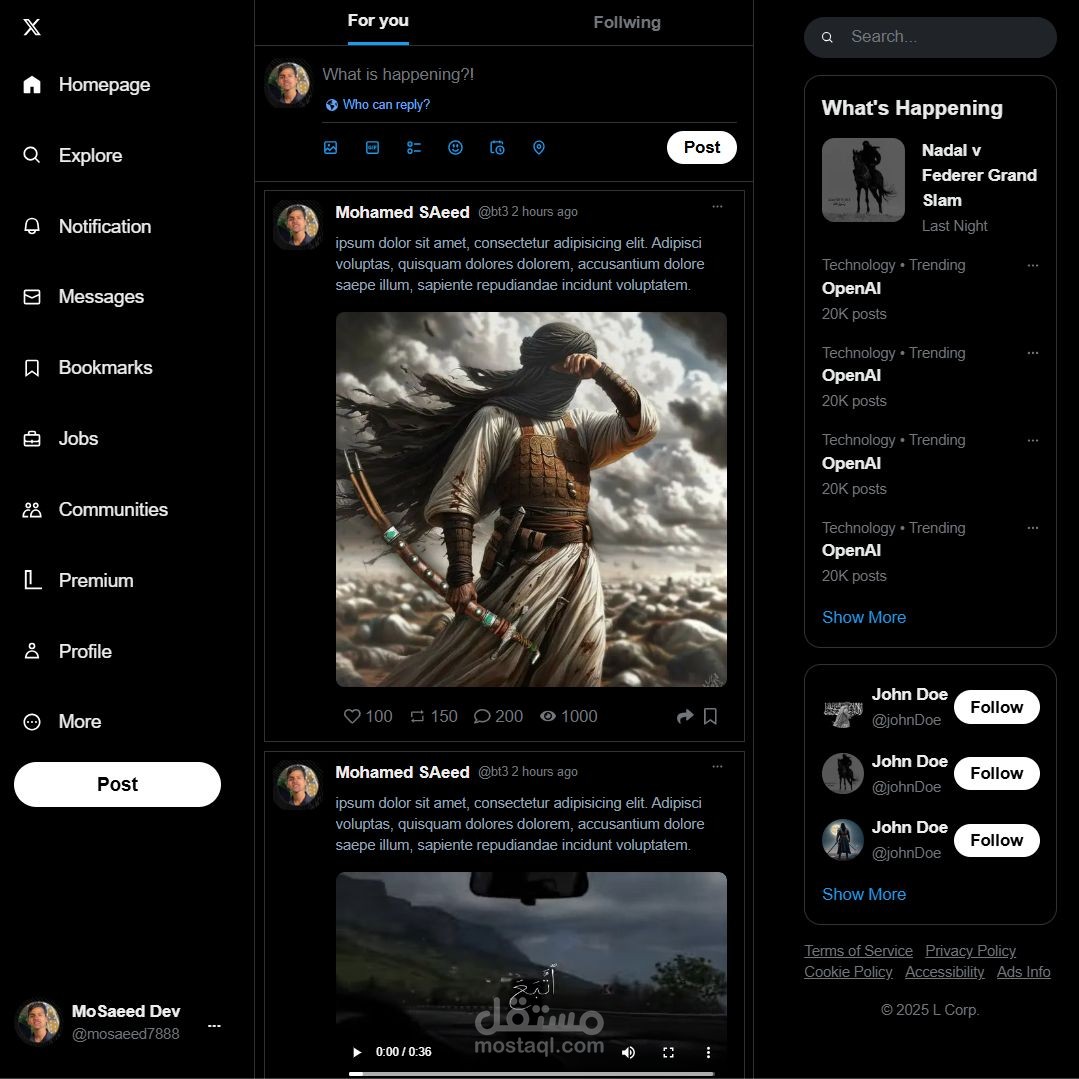 x-clone-ui (formerly Twitter)