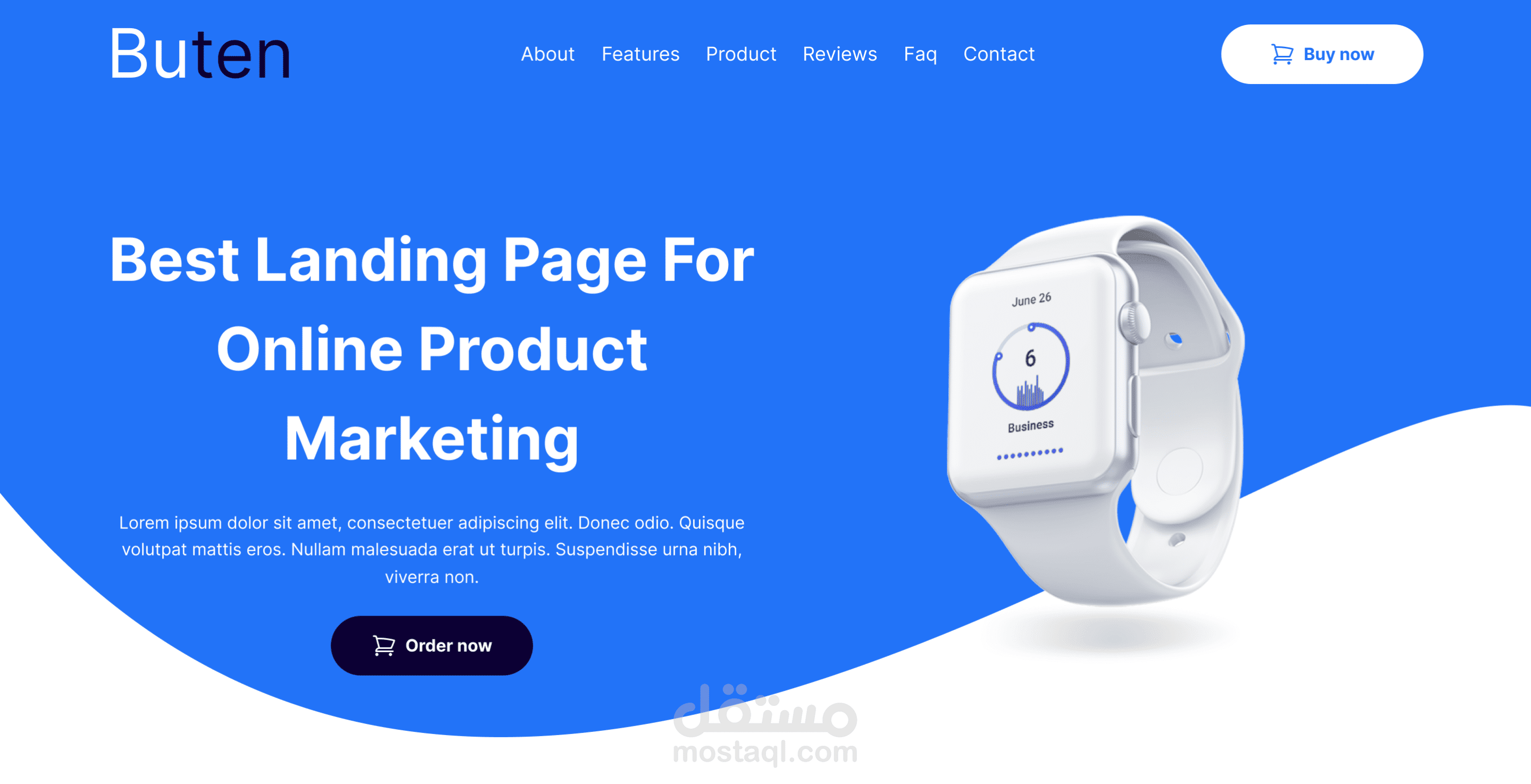 Landing page for smart watch