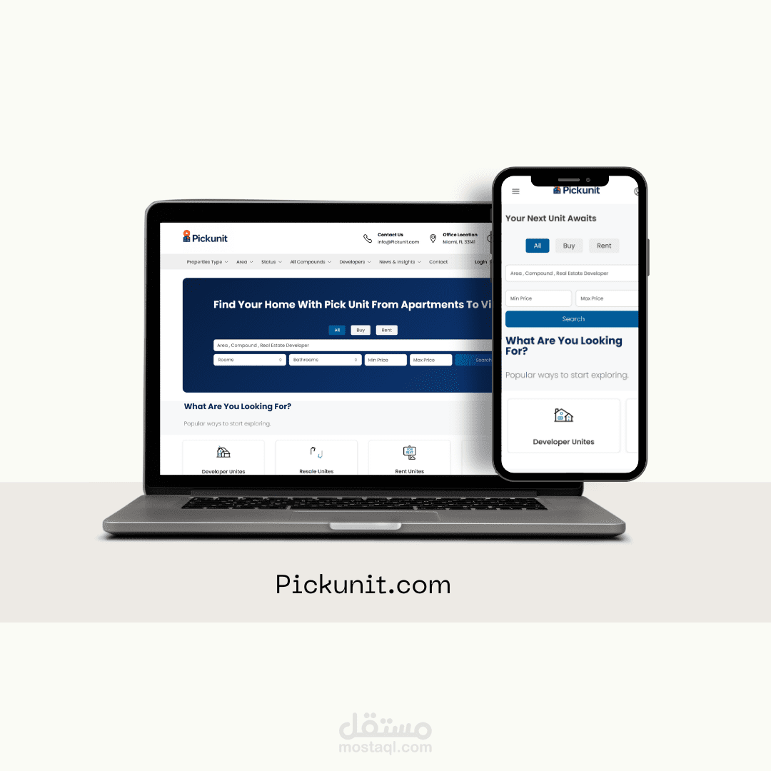 PickUnit – منصة عقارية ذكية لإدارة وعرض العقارات