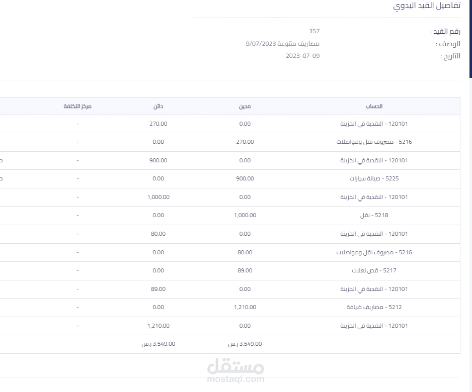 قيود يومية