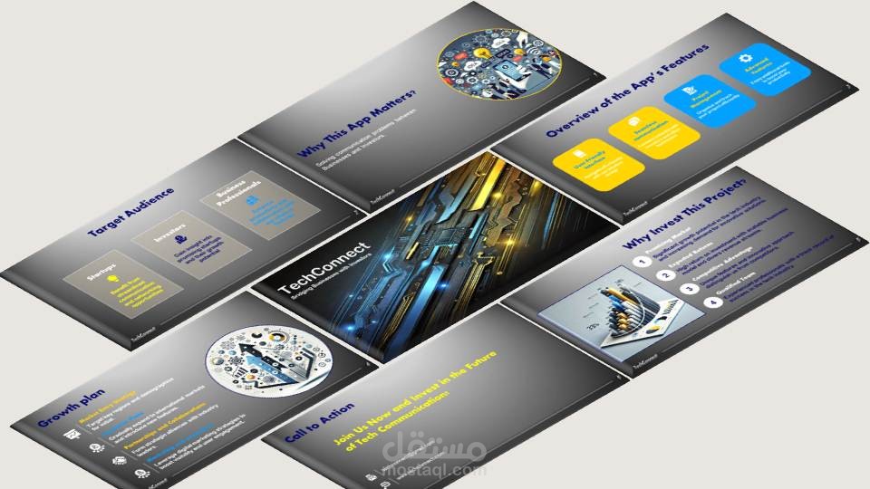 عرض تقديمي لشركة ناشئة  على باوربوينت بطريقة إحترافية
