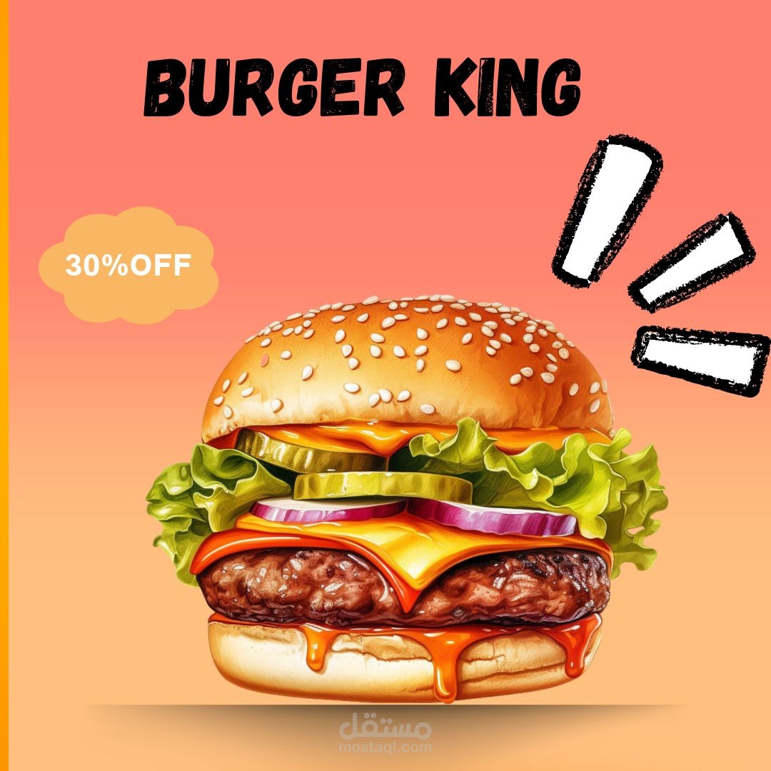 تصميم سوشيال ميديا لمطعم برجر باستخدام Canva pro  .
