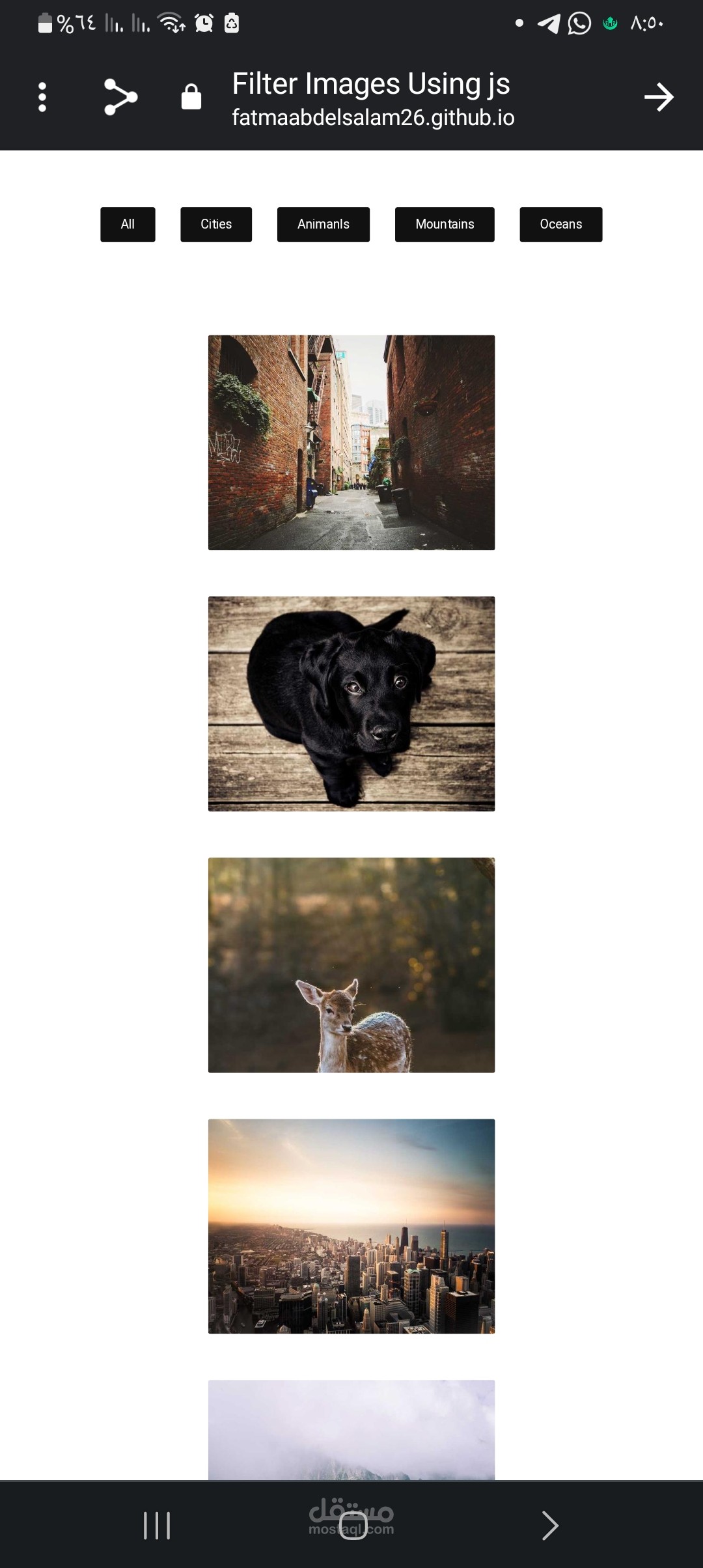 Filter images using javascript