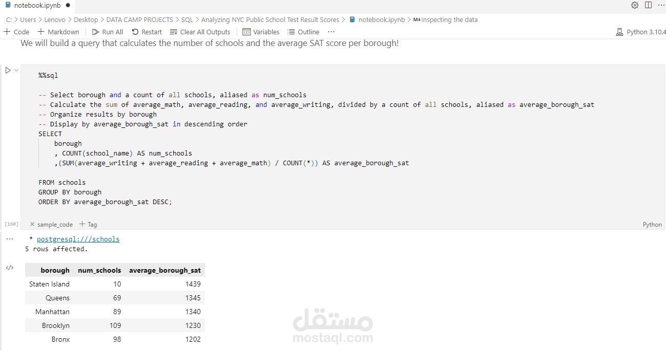exploratory data analysis using sql