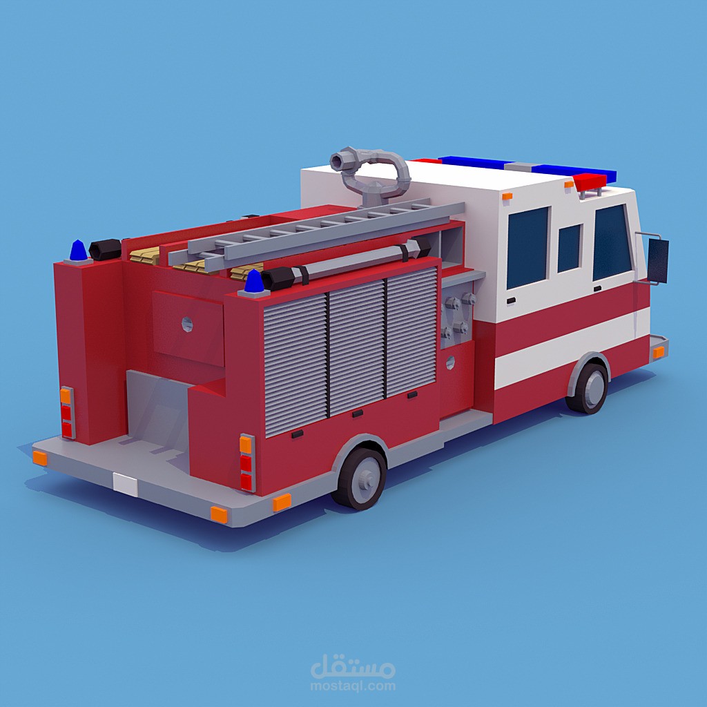 تصميم باص مطافي3d