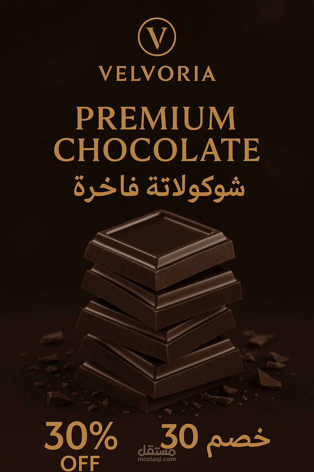 تصميم بوستر لبراند شوكلاته desining a poster for chocolet brand