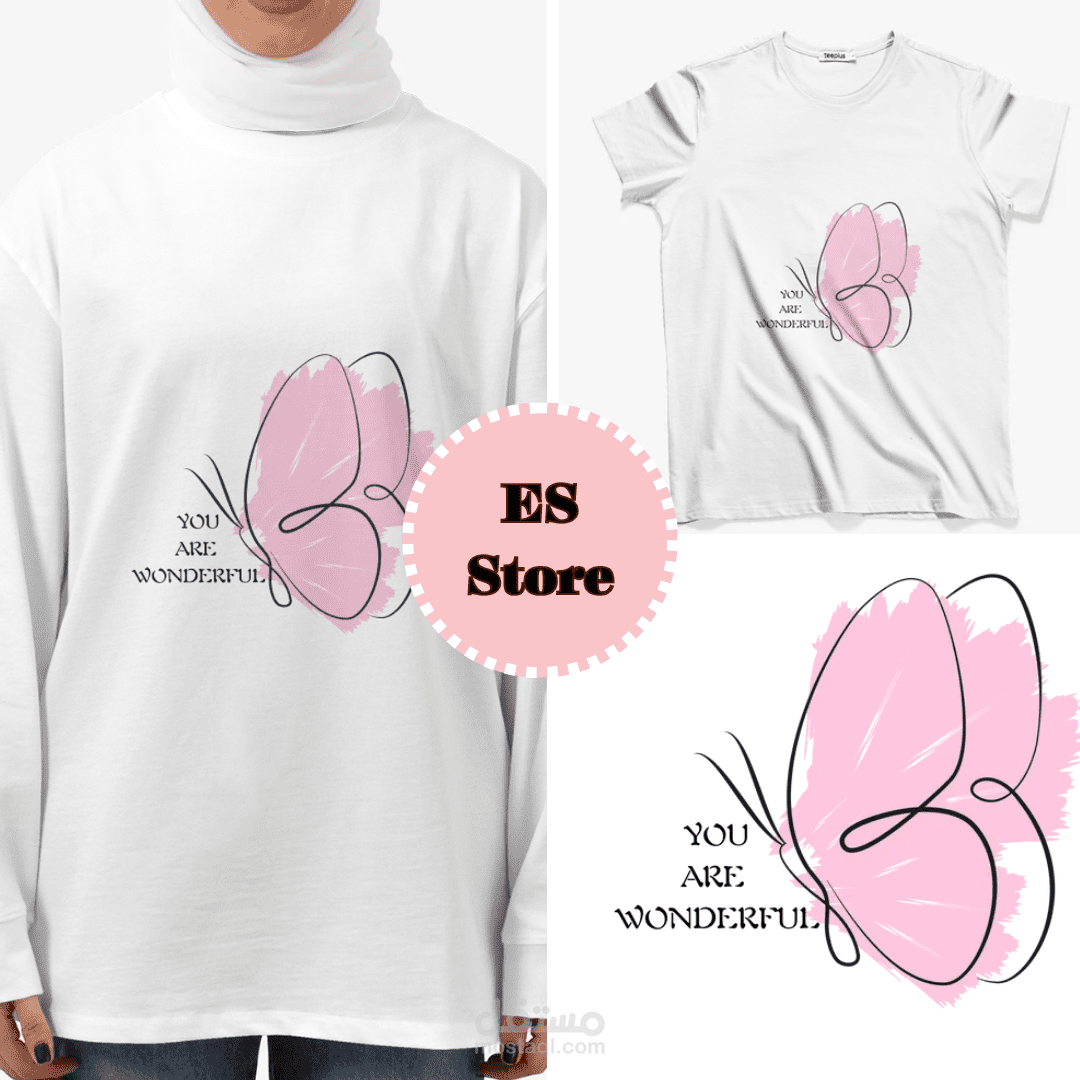 Pink butterfly with black typography