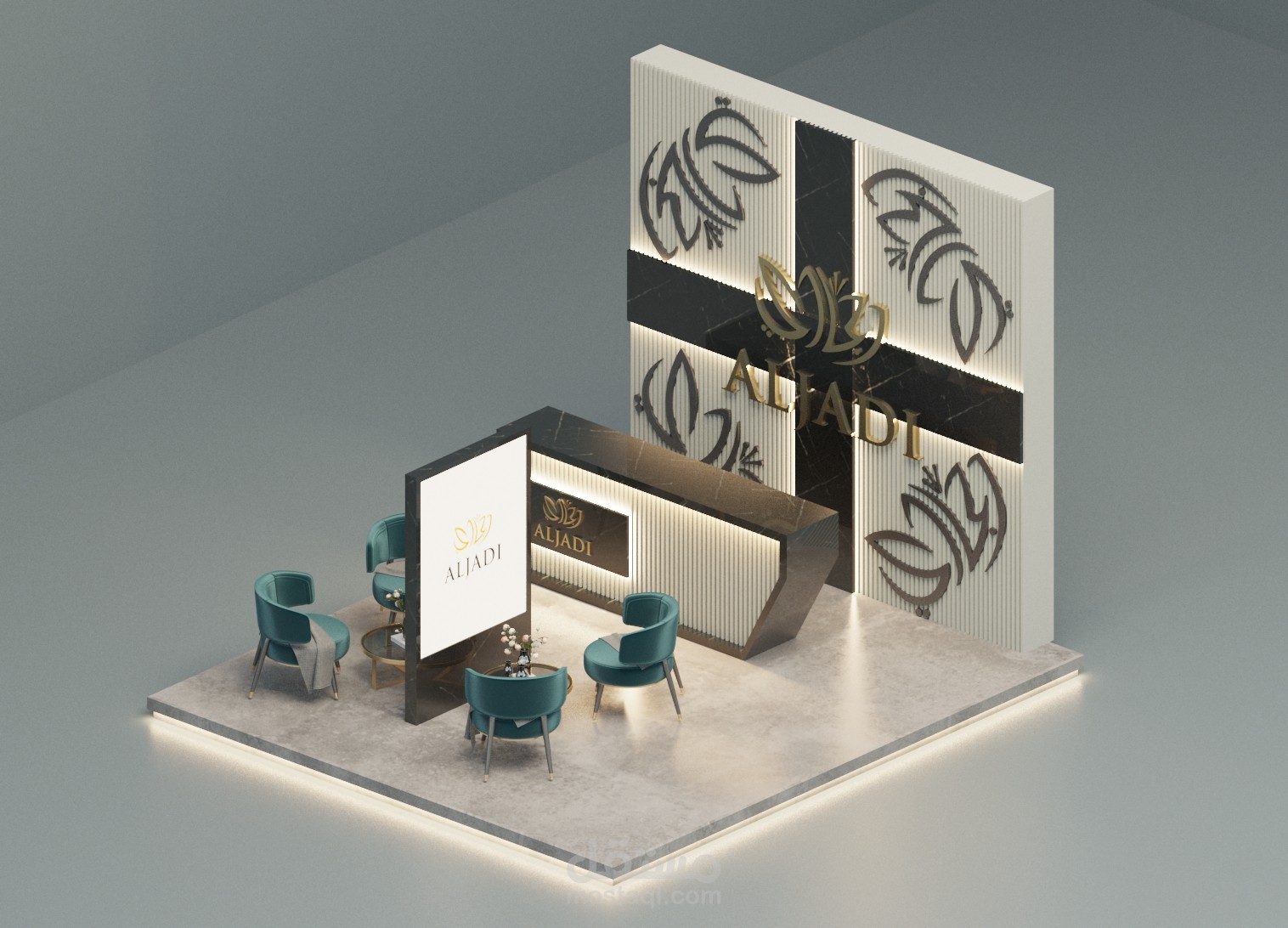 تصميم بوث لصالح شركة الجادي