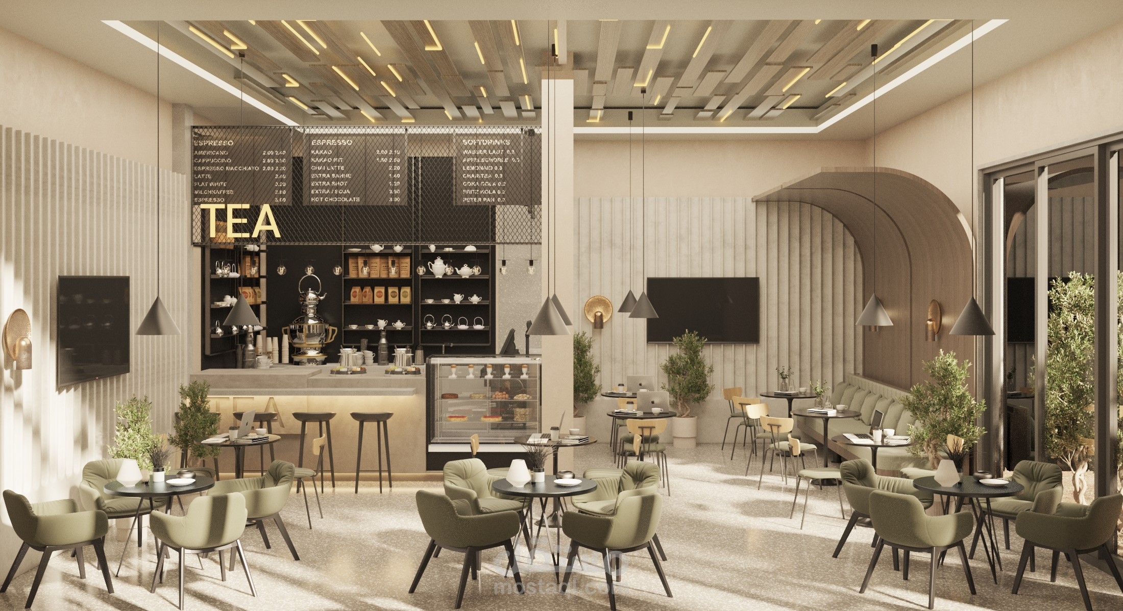 تصميم كافتيريا شاي بالرياض