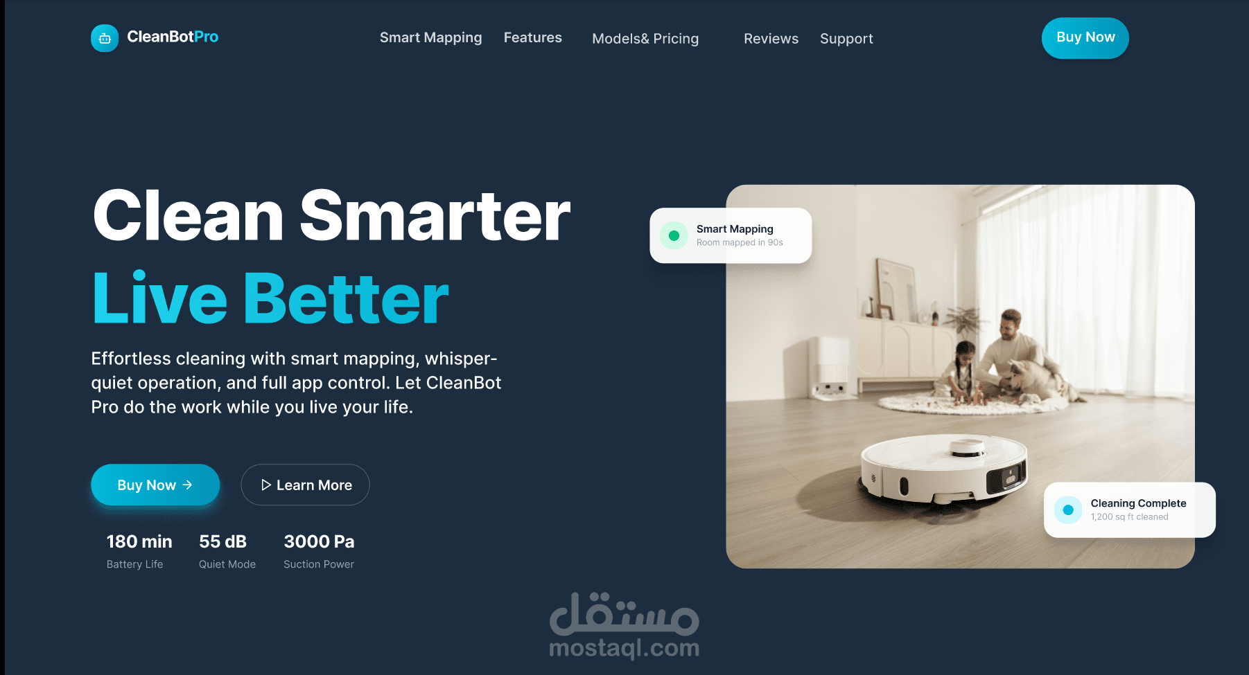 Landing Page Design – Smart Cleaning Robot