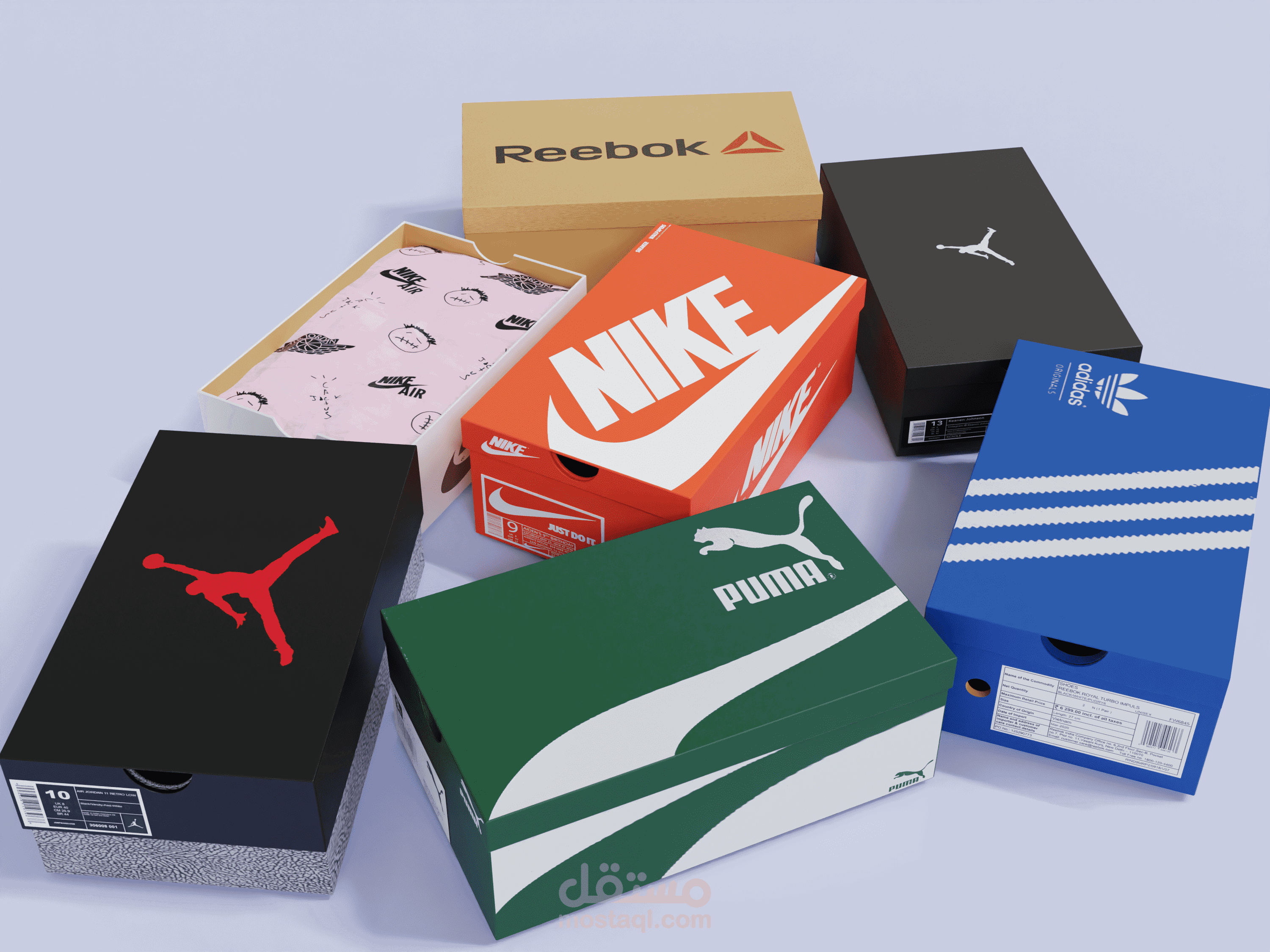 3D Packaging عال الجودة لبوكسات منتجات مختلفة.