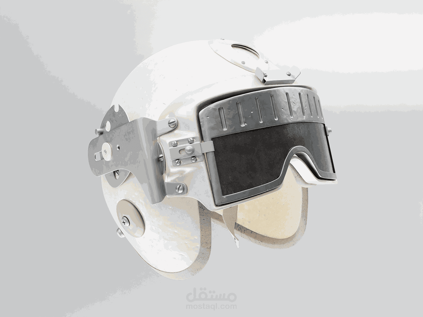 وضع Textures مستعمل واقعي لخوذة  3D Helmet ببرنامج بلندر.