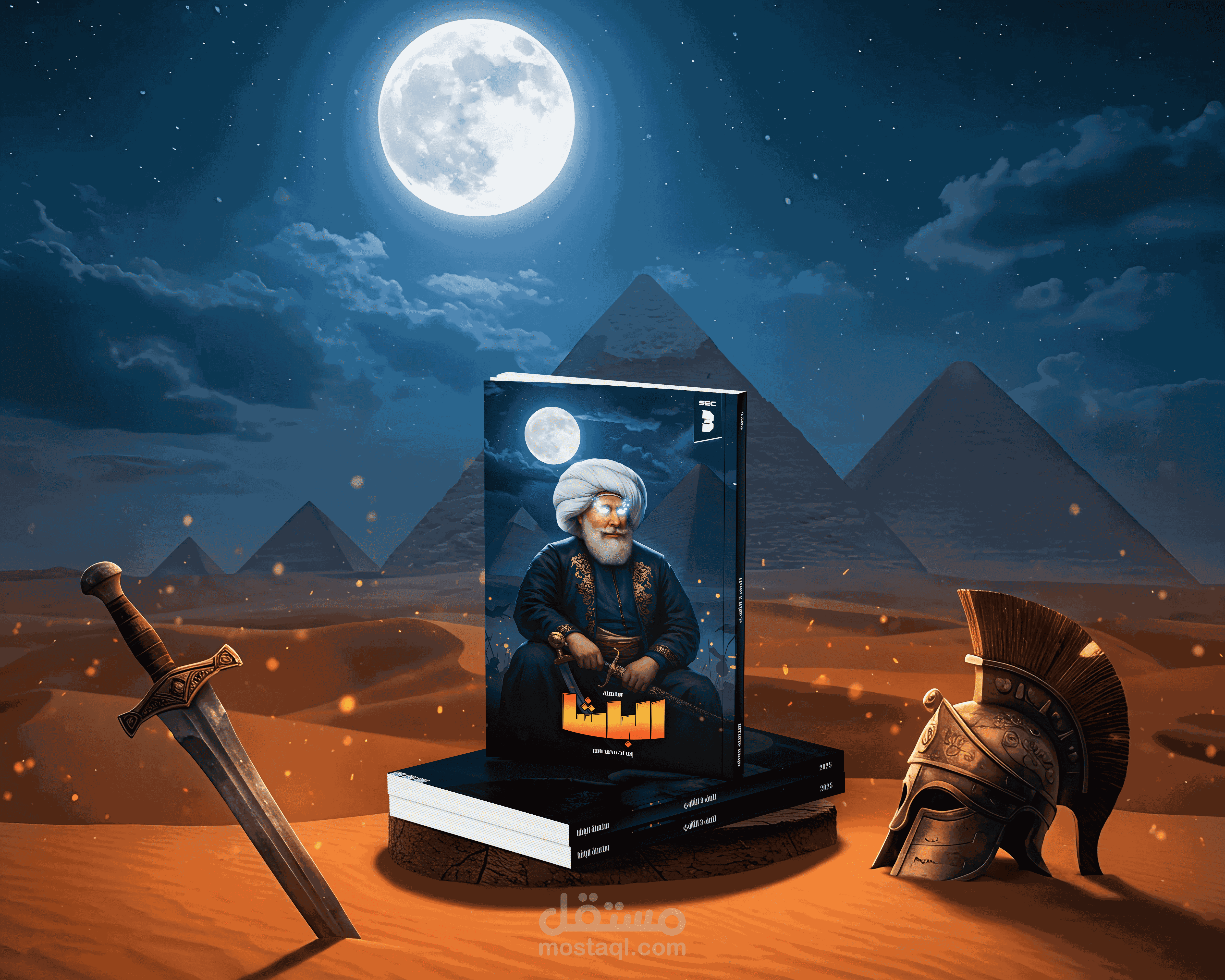 تصميم غلاف كتاب لي مادة التاريخ (سلسلة الباشا)