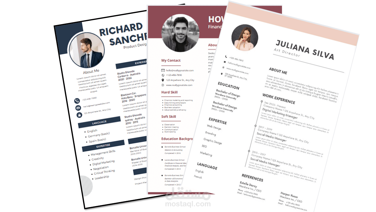 تصميم السير الذاتية باحترافية ومهنية