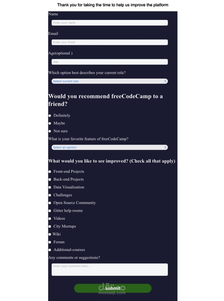 Survey form