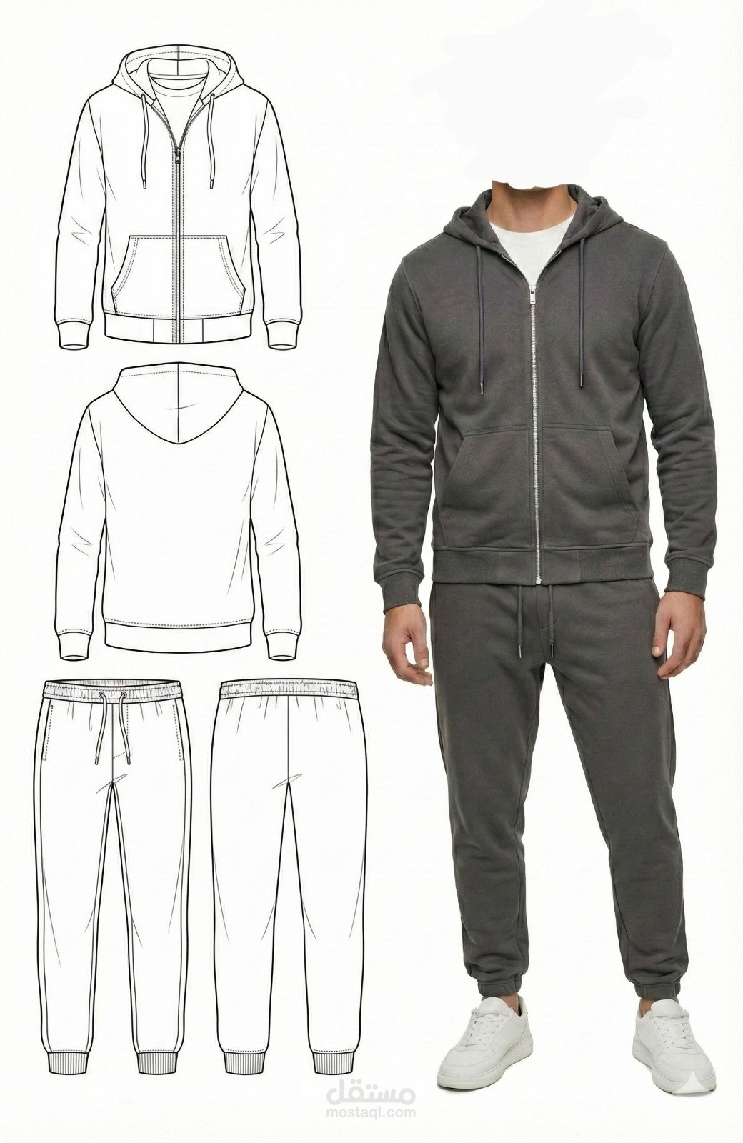 عمل فلات سكتش للملابس وتفريغ الملابس