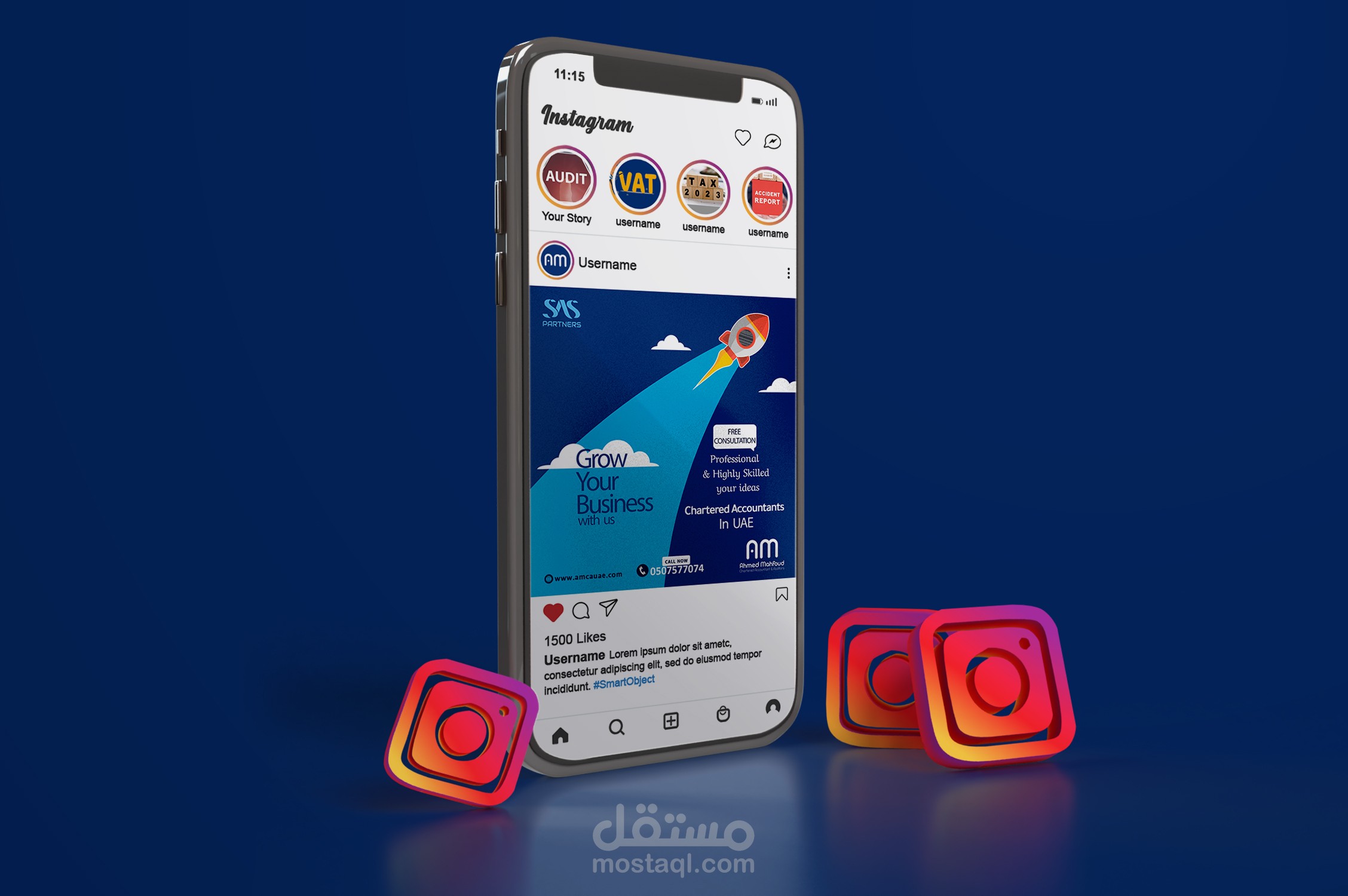 تصميمات سوشيال ميديا لشركة محاسبة