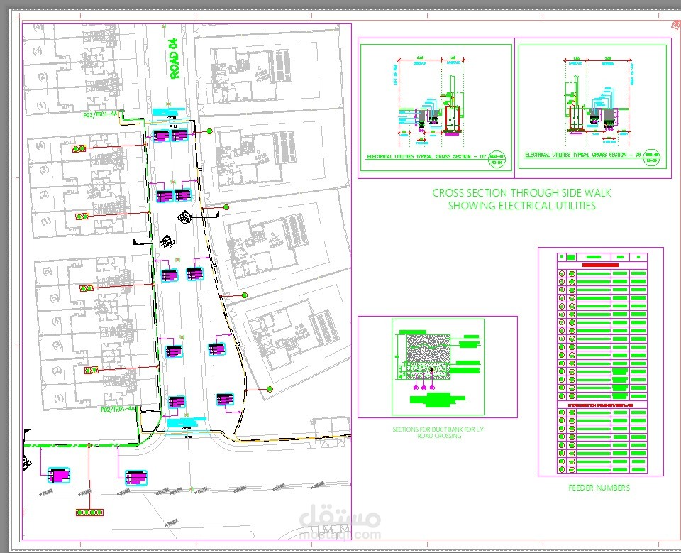 الرسومات التنفيذية (Shop Drawings) لأعمال البنية التحتية – مشروع Palm Hills – التجمع الخامس