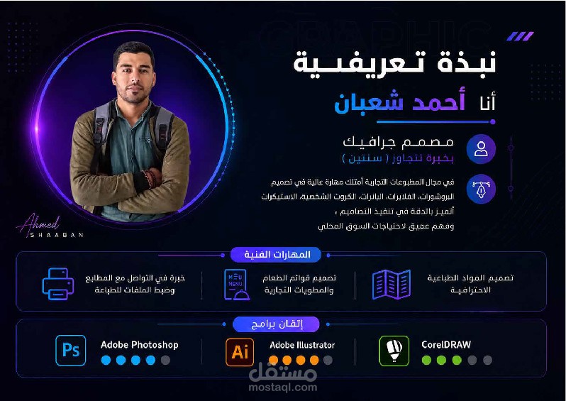 ملف تعريف عن المصم