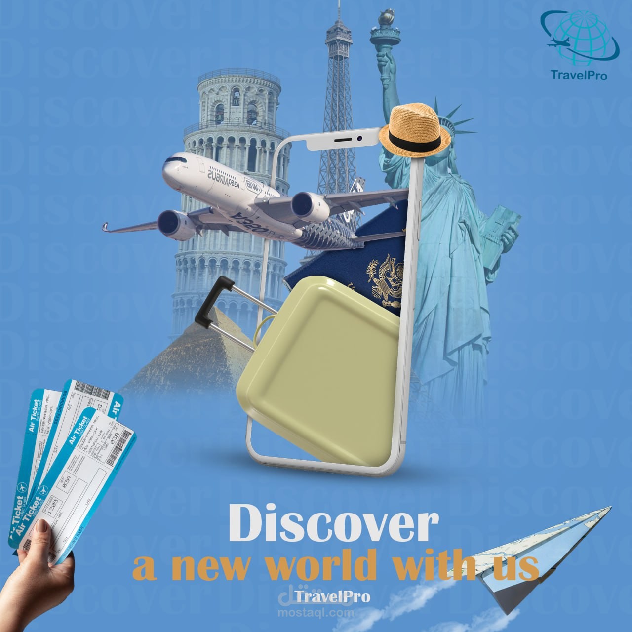 تصميم اعلان لمكتب سفريات