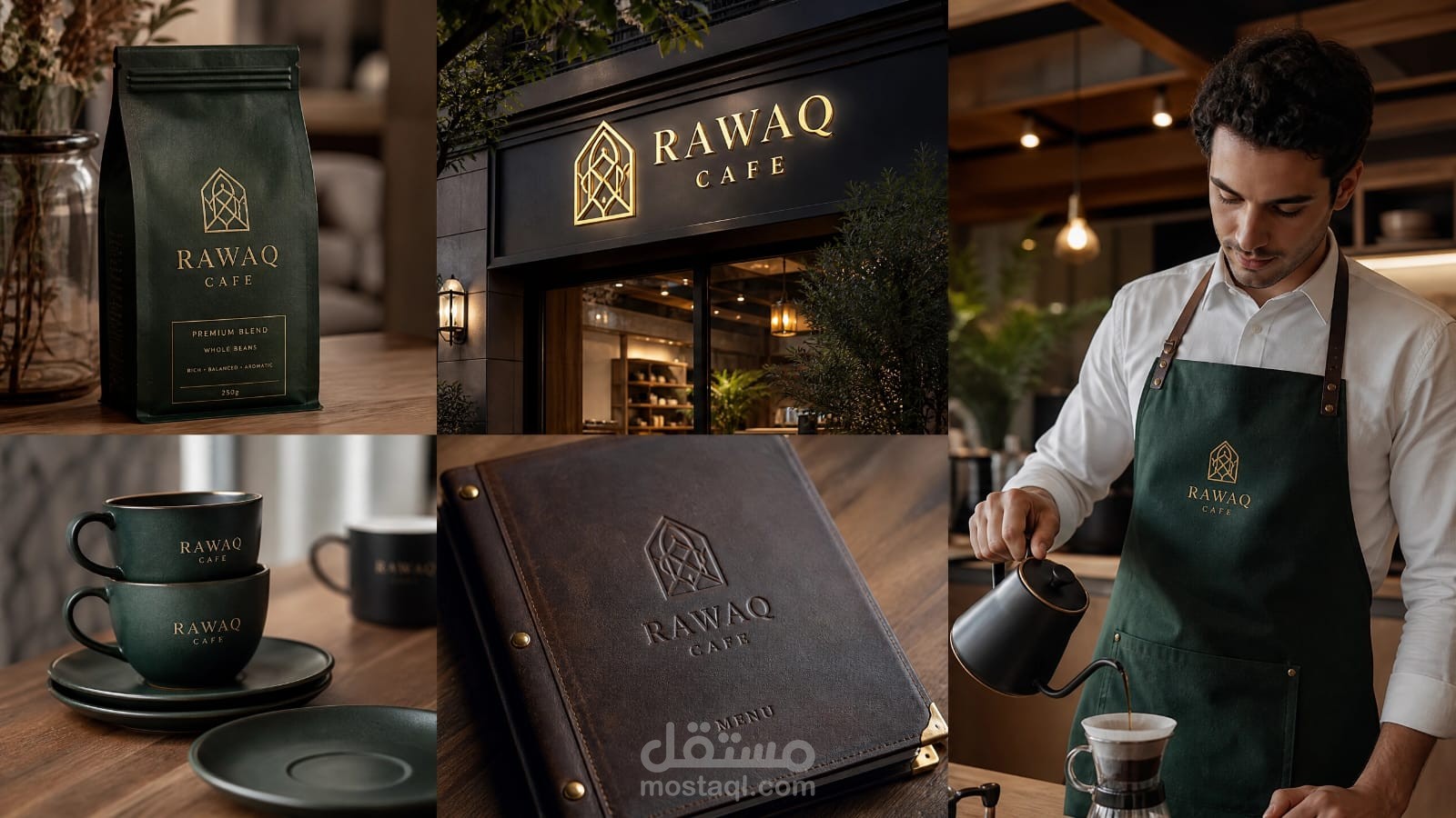هوية بصرية لمقهي رواق