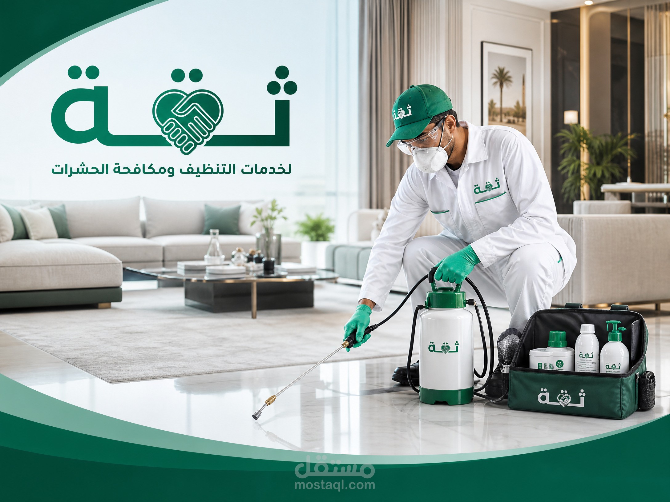 ثقة | هوية بصرية لشركة تنظيف ومكافحة حشرات
