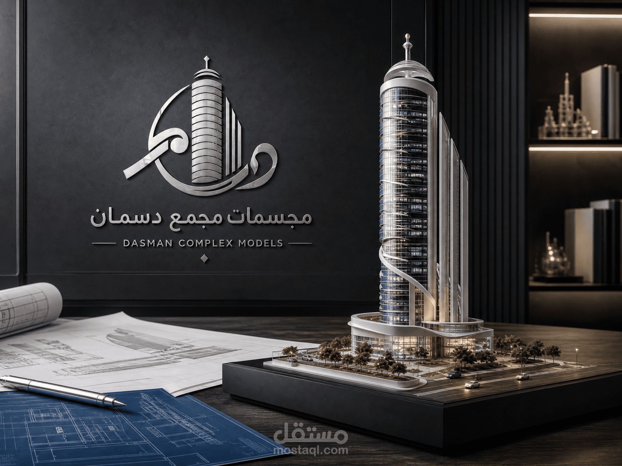 لوجو مجسمجسمات مجمع دسمان | هوية بصرية لمجسمات معماريةمات مجمع دسمان