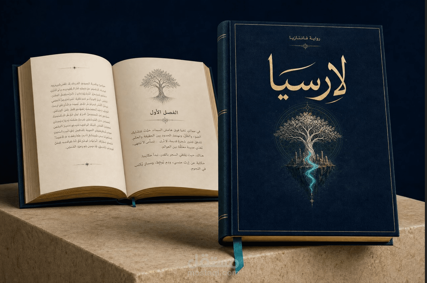 تصميم هوية بصرية وغلاف رواية فانتازيا عربية — لارسيا
