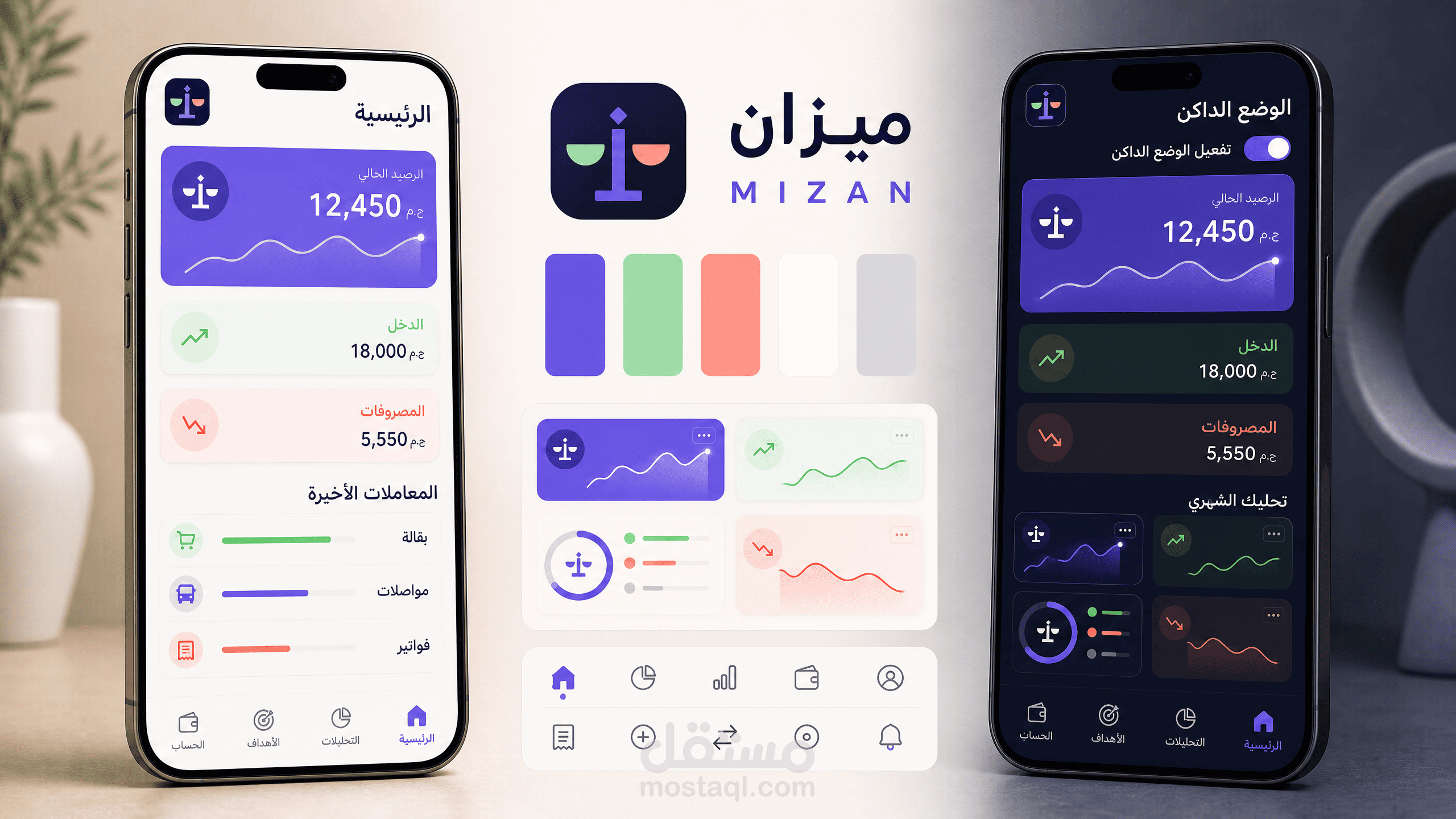 Mizan | تصميم تطبيق عربي لإدارة المصروفات والادخار