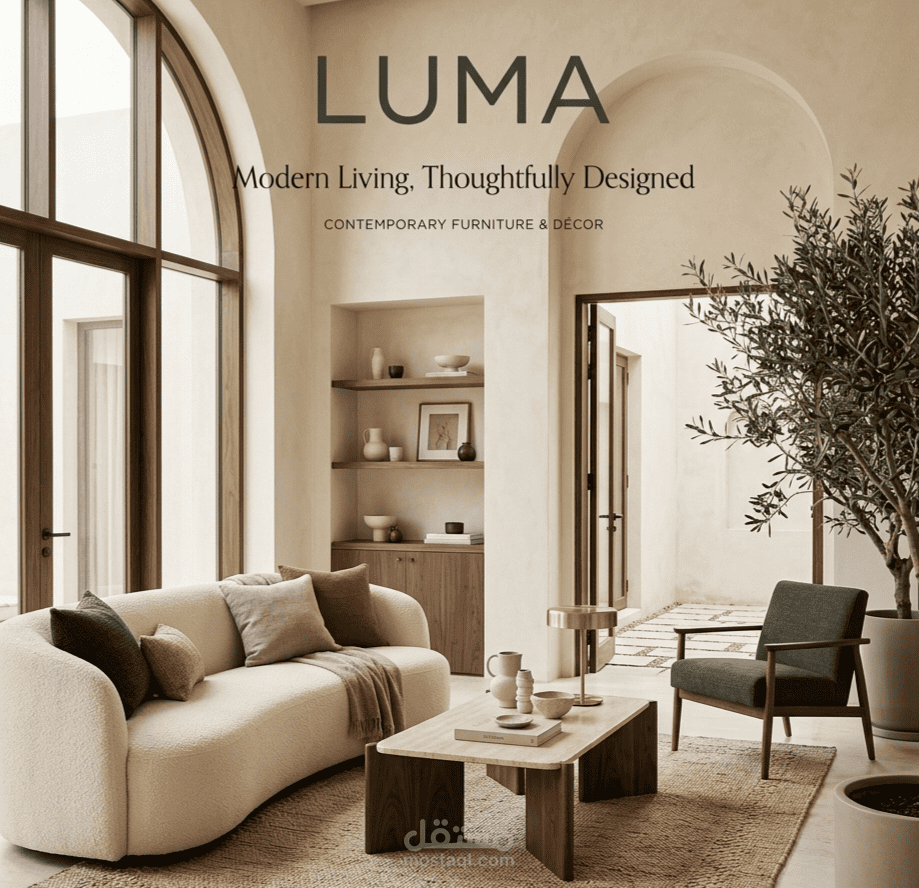 LUMA — هوية بصرية متكاملة لمتجر أثاث وديكور عصري