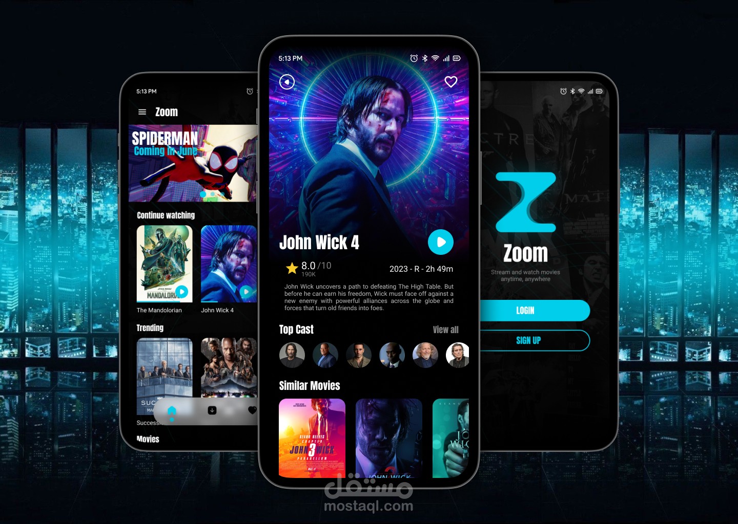 Zoom Movies App UI