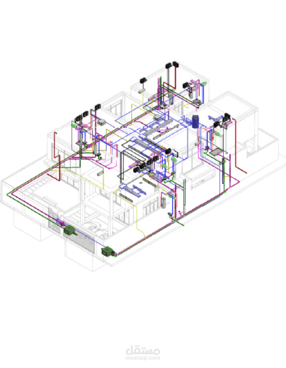 تصميم الاعمال الميكانيكية للفيلل باستخدام برنامج الريفيت والاتوكاد