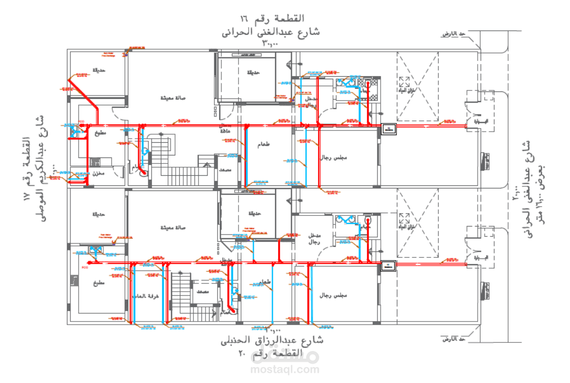 تصميم اعمال السباكة والصرف والتغذية واعمال التكييف لفيلا سكنية فى منطقة شظاة