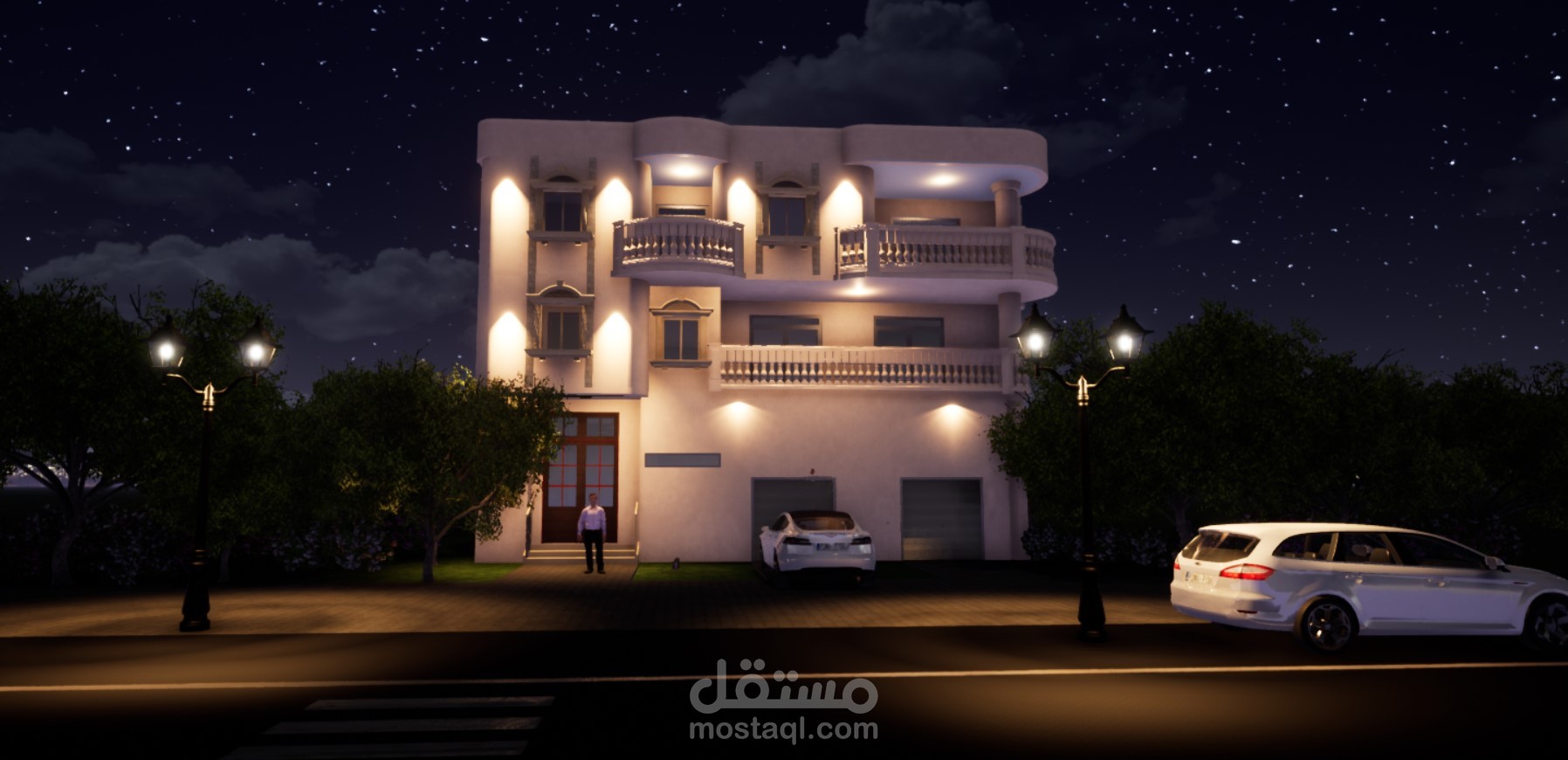 تصميم فيلا سكنية مودرن - من التصميم المعماري إلى المخططات التنفيذية