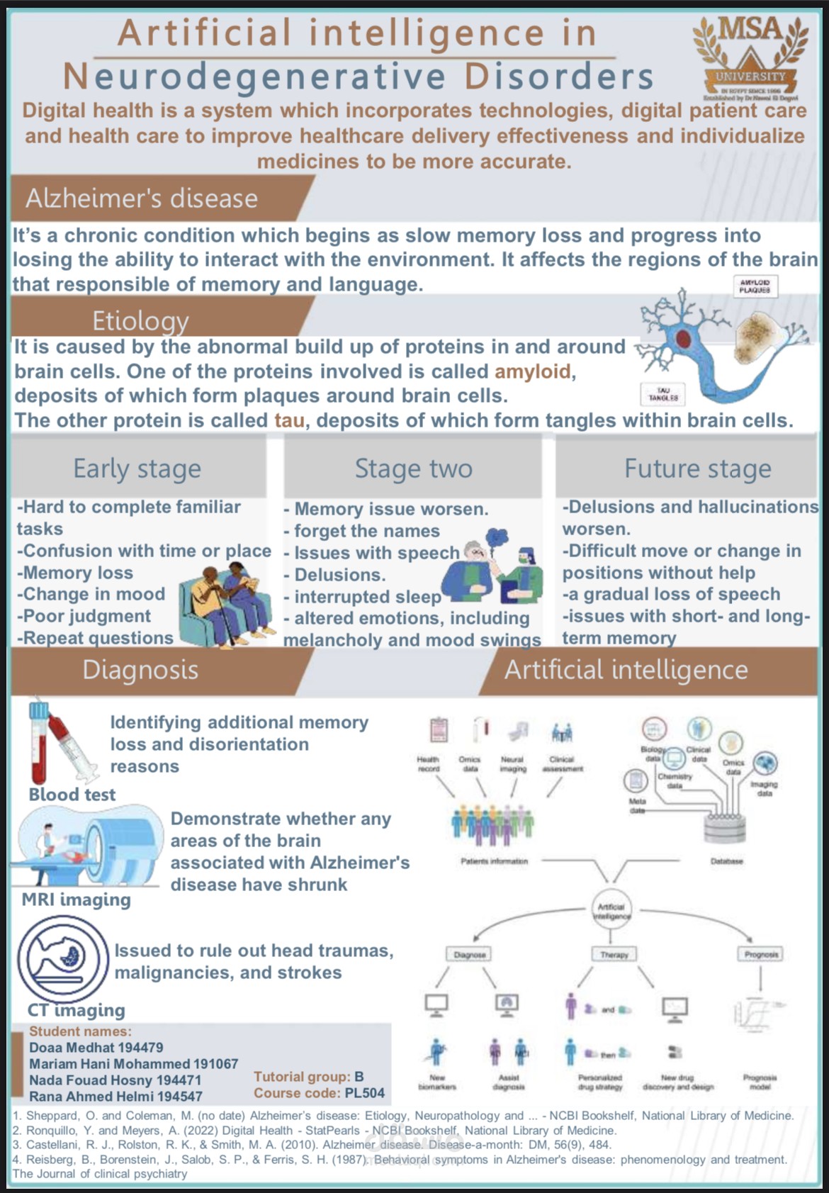 Poster about AI and neurological disorders