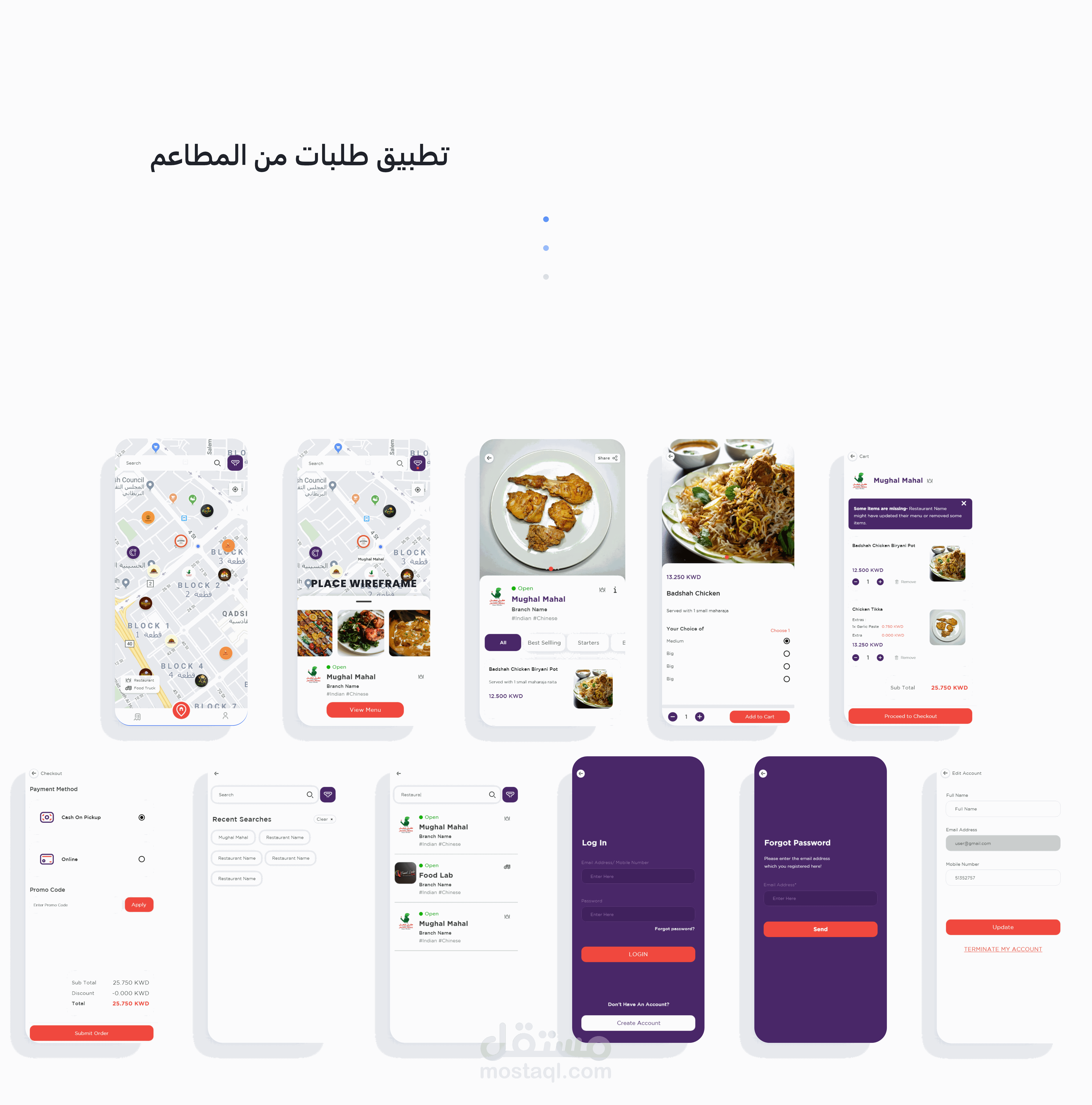 تطبيق للطلب من المطاعم