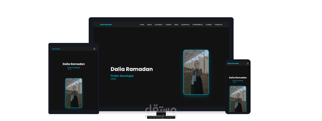 تصميم وتطوير بورتفوليو شخصي احترافي باستخدام HTML & CSS