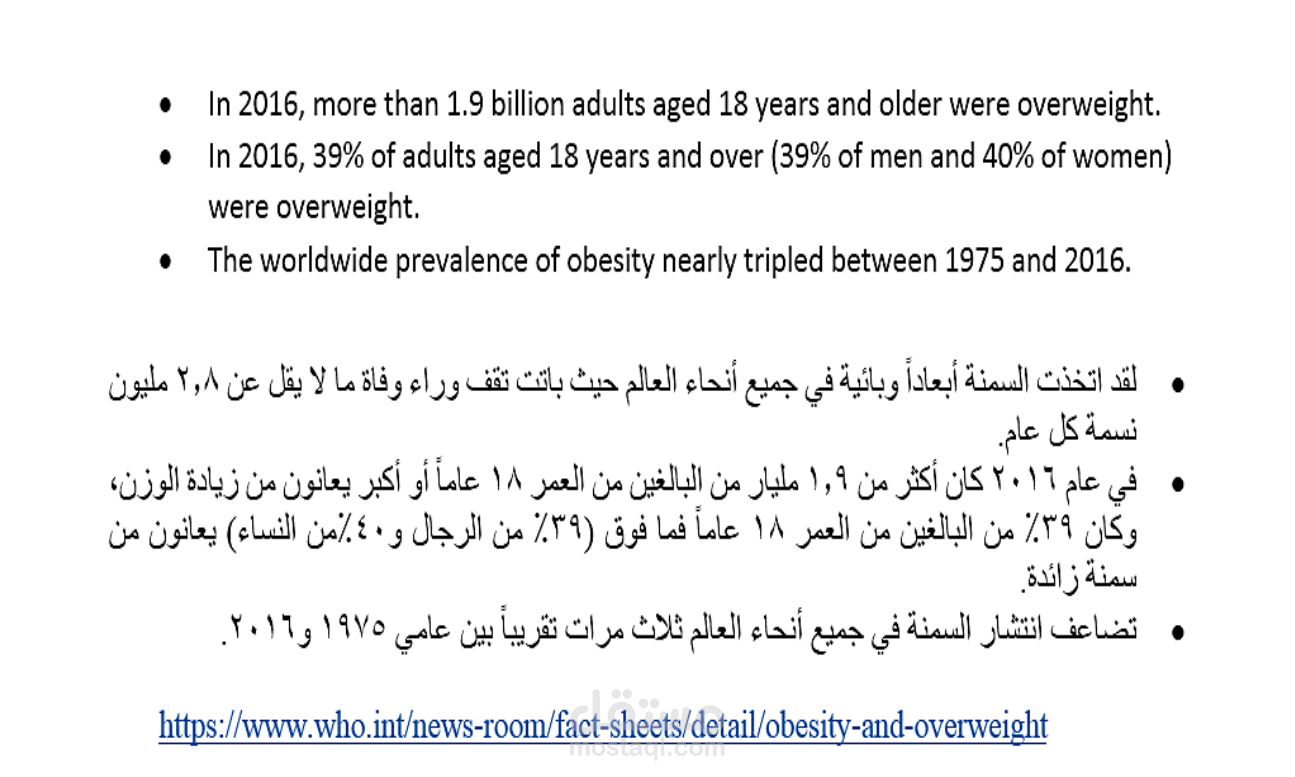 ترجمة مقالة طبية عن السمنة