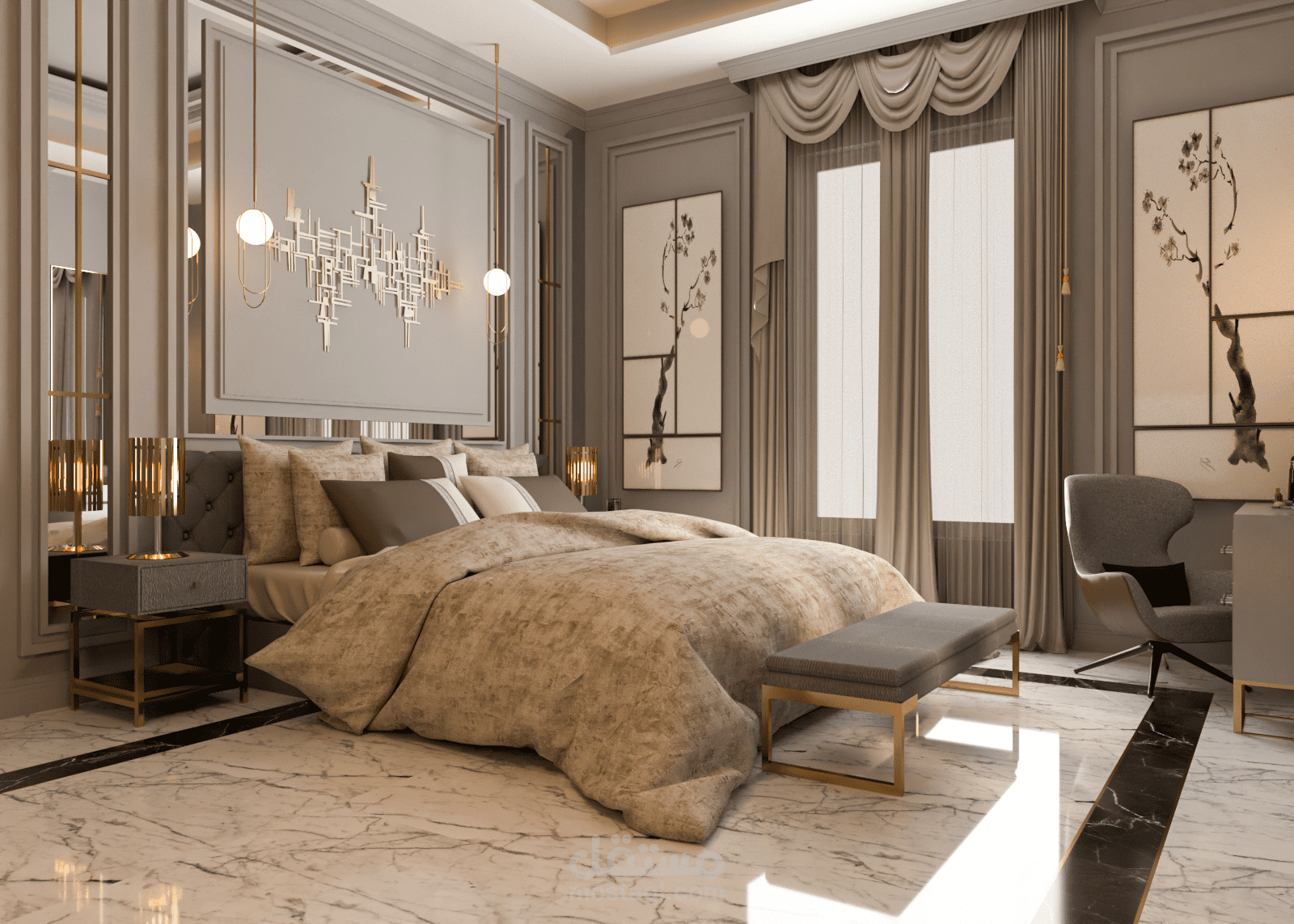 تصميم غرفة نوم كلاسيك