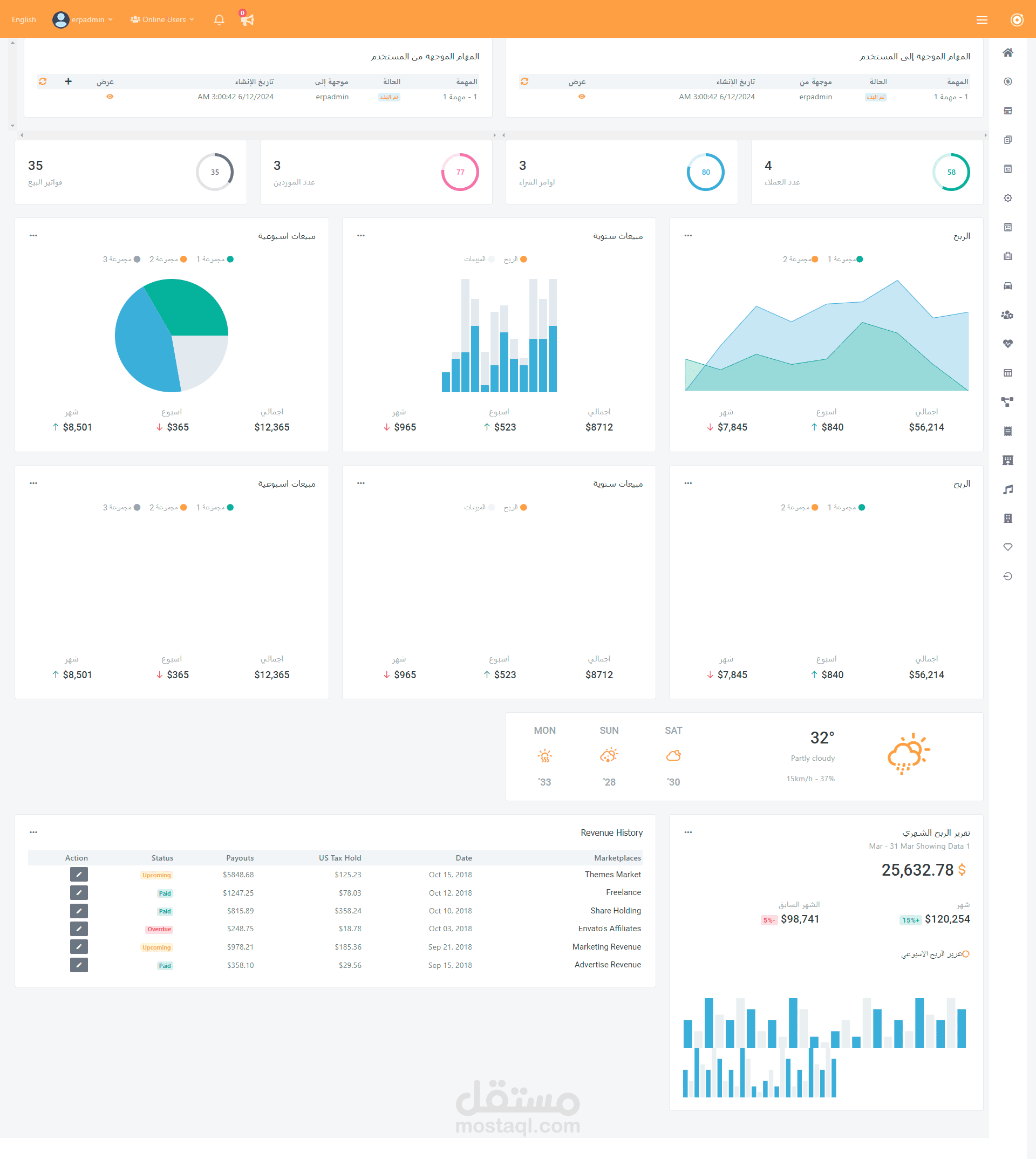 ERP System متكامل مع HR إدارة الموارد البشرية