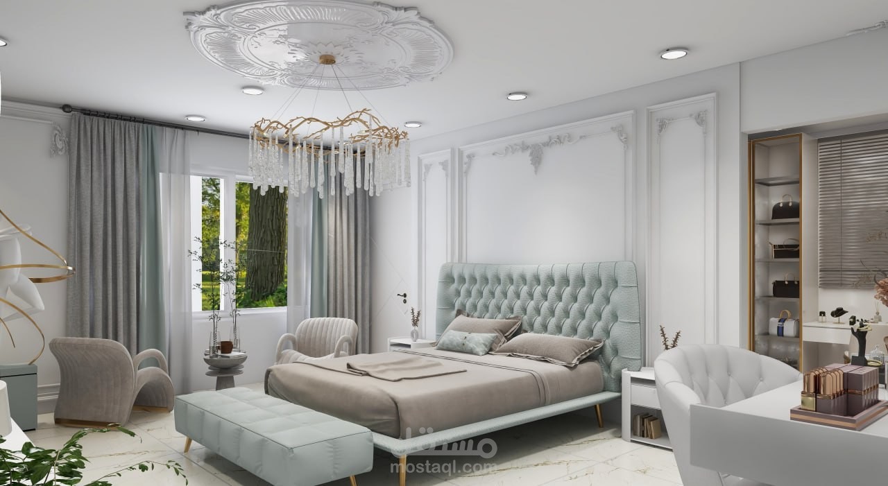 تصميم جناح رئيسي للشقة 250 متر مربع