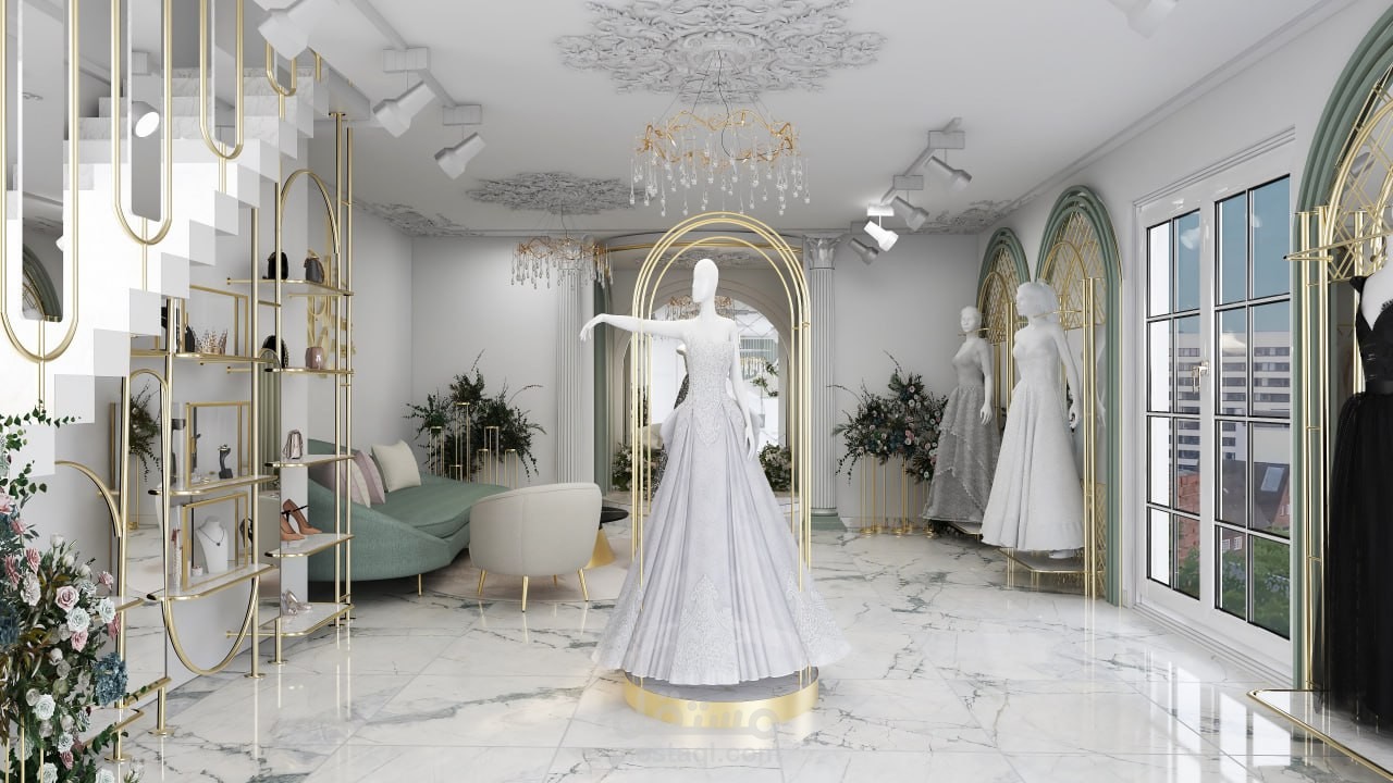 تصميم متجر بيع فساتين زفاف