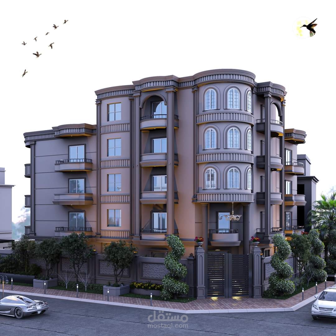 تصميم واجهة لمبنى سكني