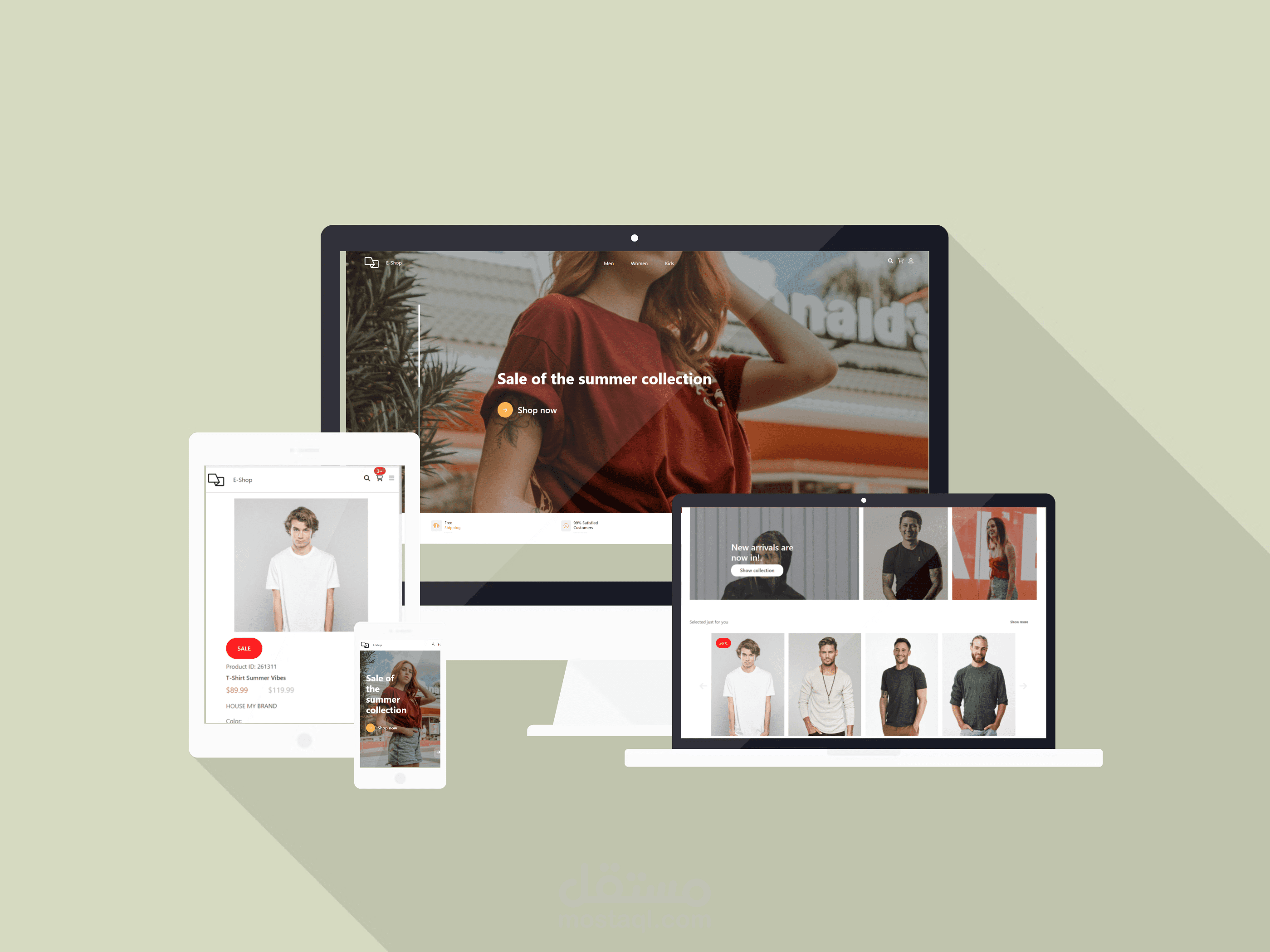 برمجة وتصميم ويب لشركة ملابس_E-commerce_web