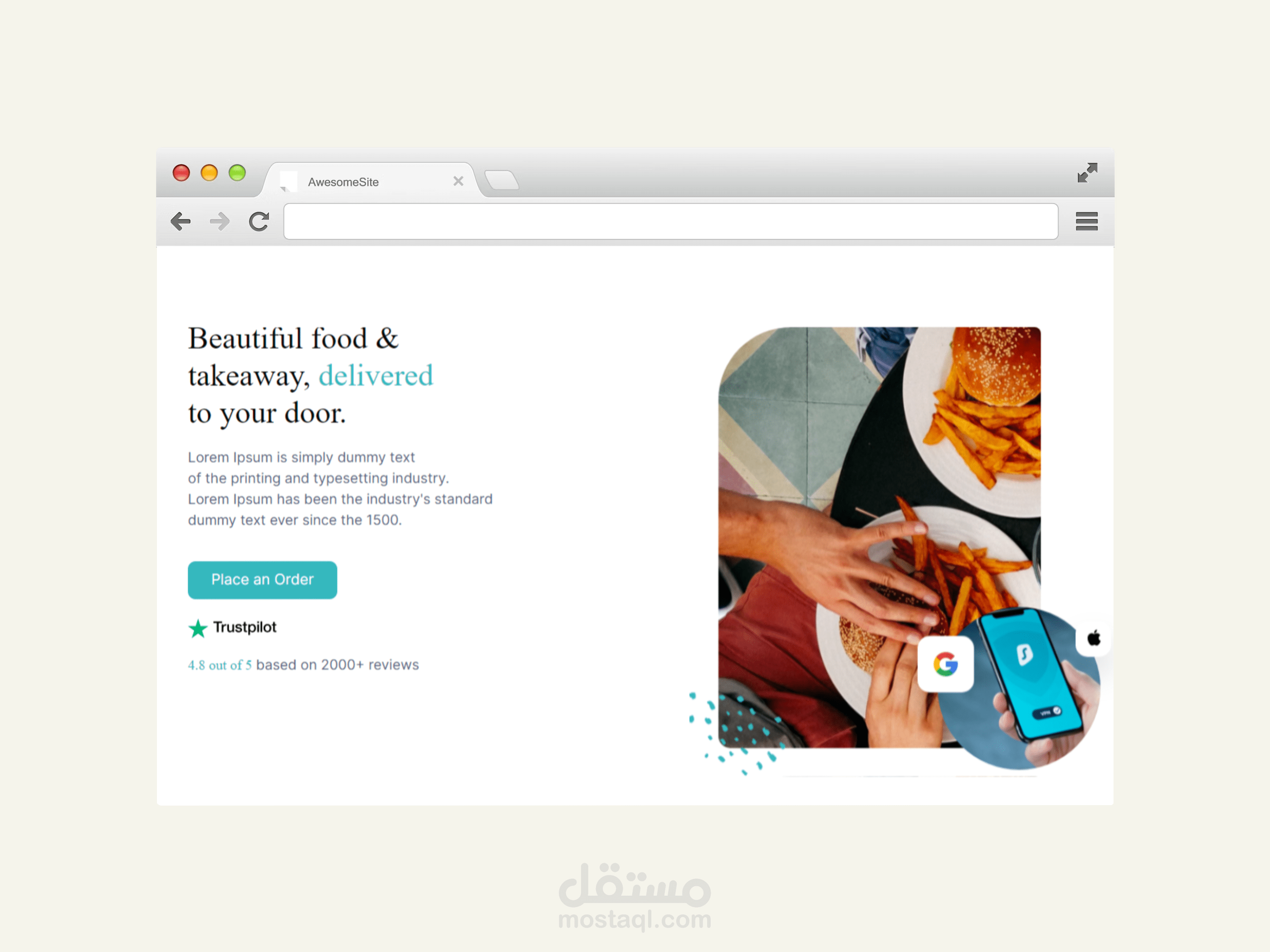 برمجة وتصميم موقع لمطعم برجر_web