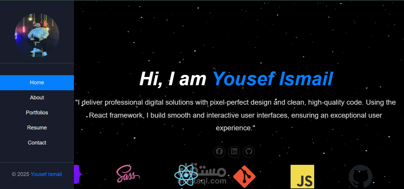 بروتوفوليو باستخدام vite react js