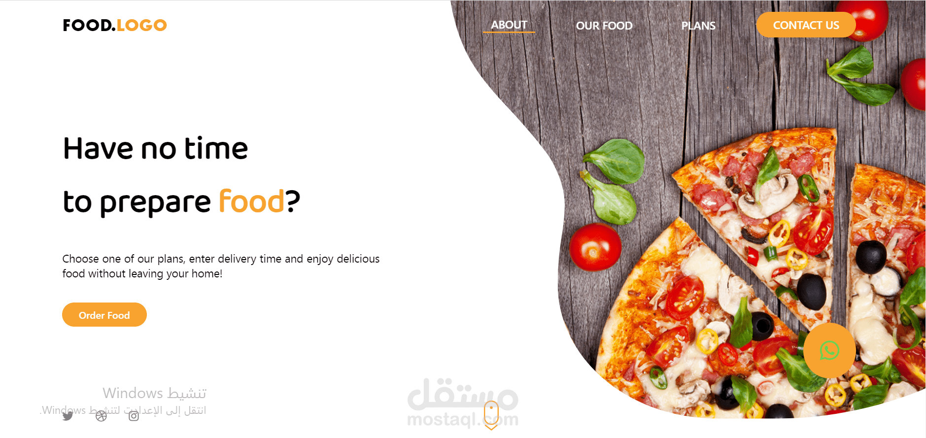 برمجة موقع طعام - Web