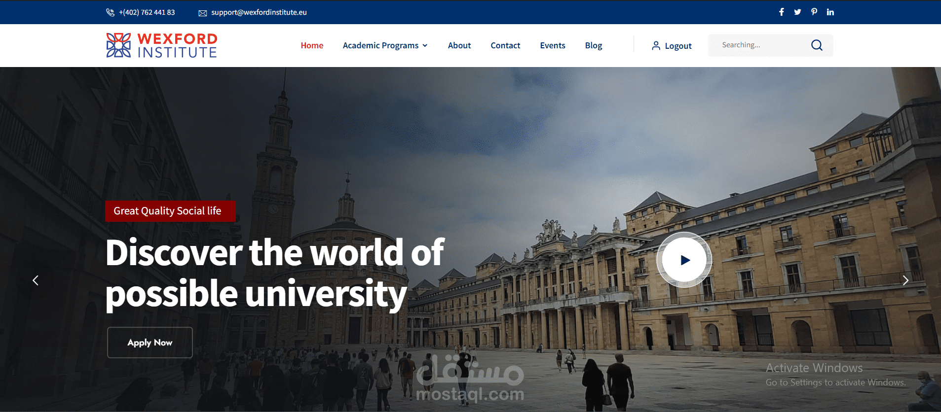 Website Design for Wexford Institute