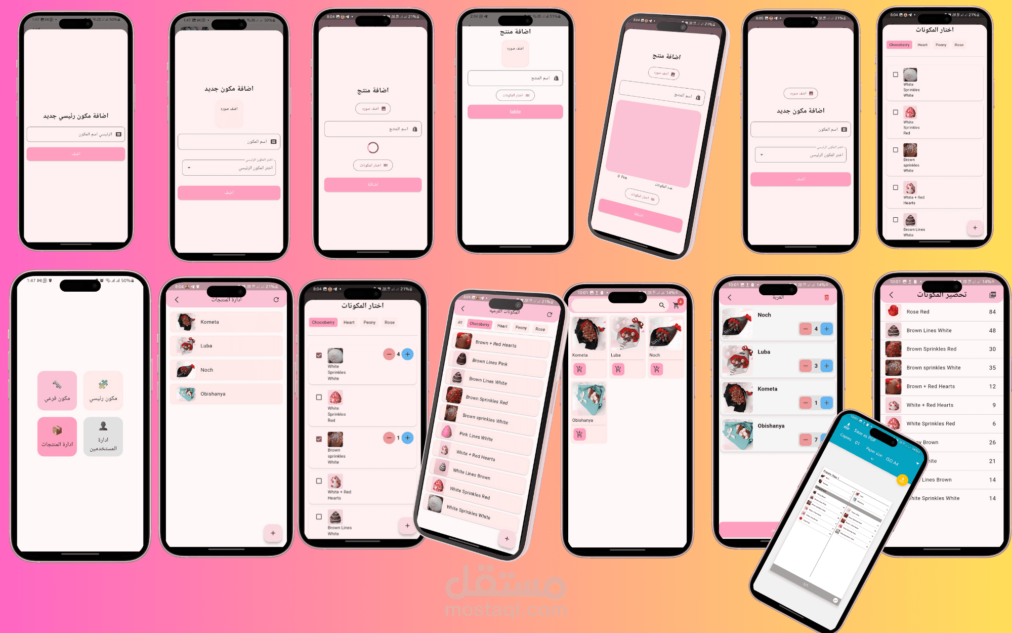 تطبيق إدارة المكونات والمنتجات لموقع سلادوسكا (Sladoska)